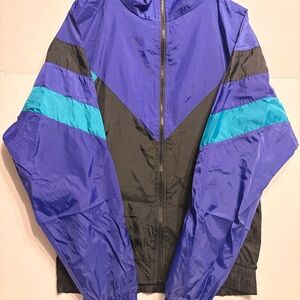 Stylish Purple and Black Women's Windbreaker
